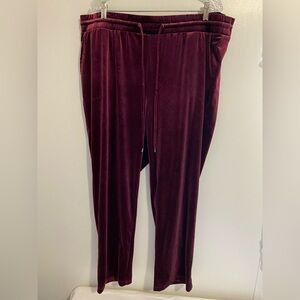 Torrid Stretch Velvet Pull On Pants With Pockets In Wine 3X Women’s
